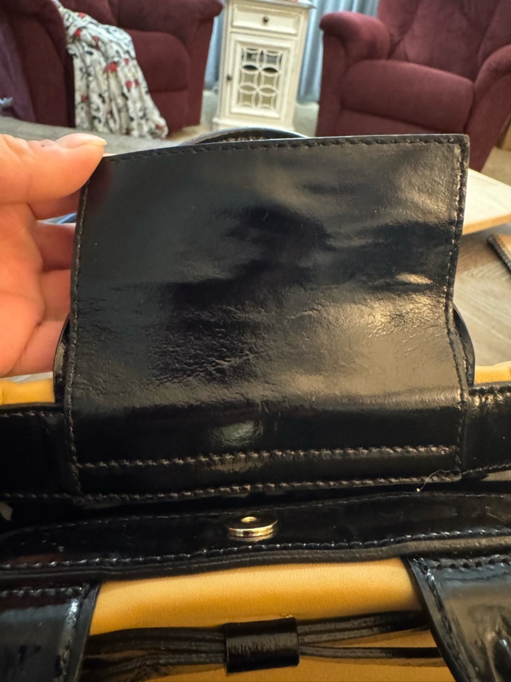 Kate Spade Leather Two-Tone Satchel Handbag - Yellow and Black - Picture 11 of 16